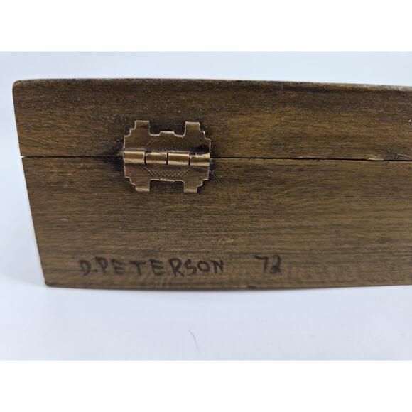 Mid Century 70s Norwegian Rosemaling Wooden Handpainted Trinket Box Hinge Signed - Picture 8 of 13